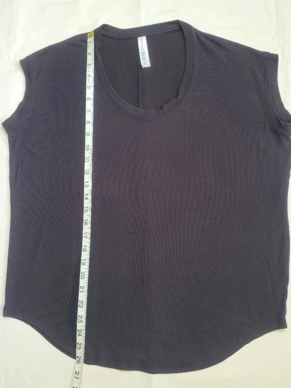 Athleta CYA Scoop Neck Cap Sleeve Tee Shirt Black Small Athletic Workout